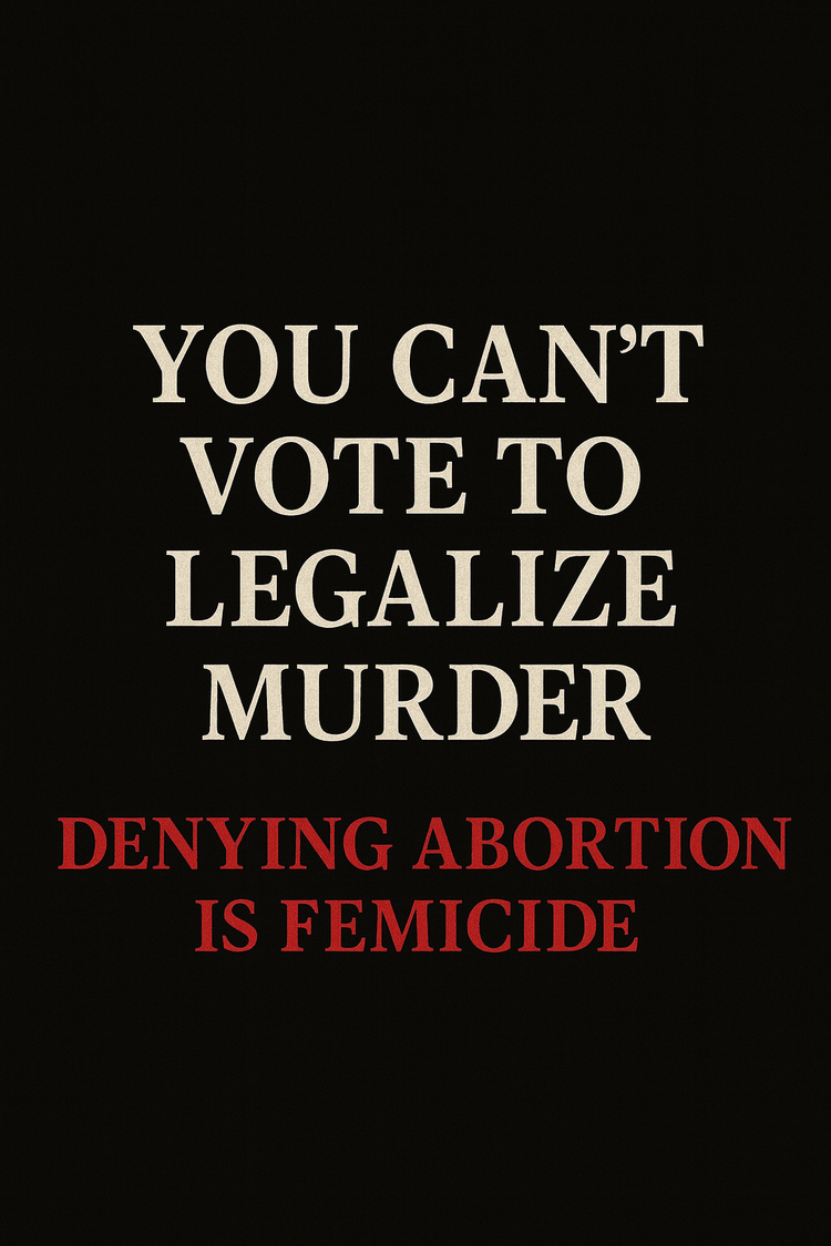 Denying Abortion Is Femicide. America Is Murdering It's Own Mothers, and Getting Away With It.