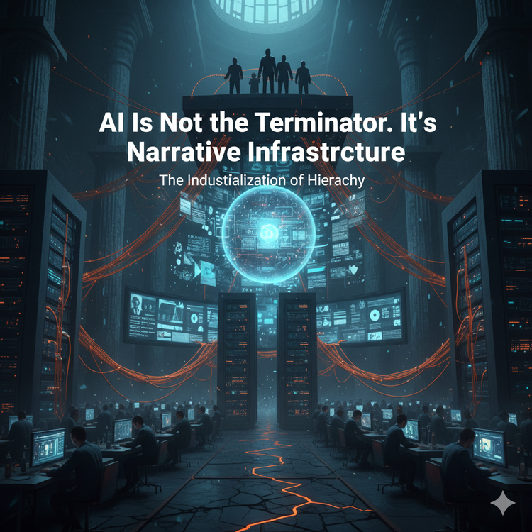 AI Is Not the Terminator. It’s Narrative Infrastructure. **Beyond the Distraction of Machine Consciousness
