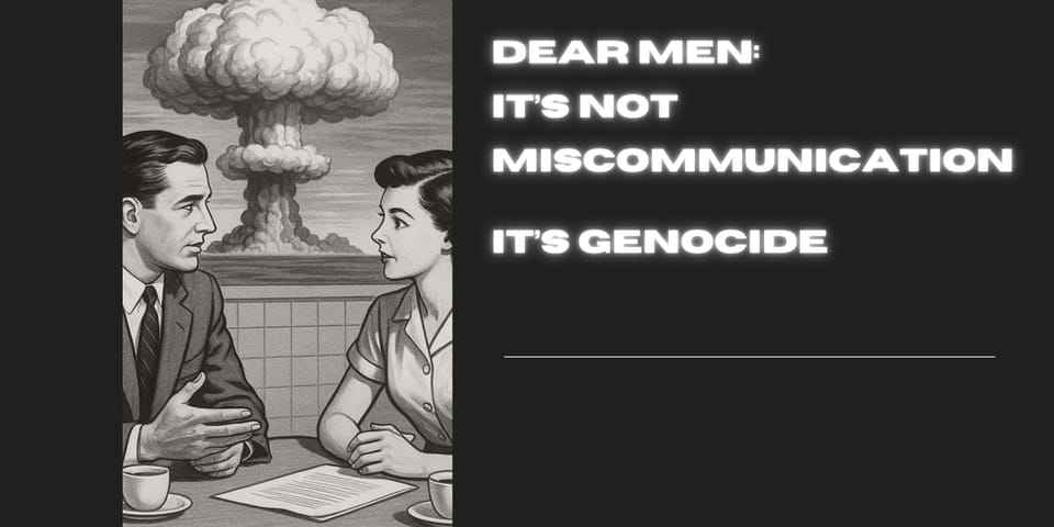 Dear Men: It’s Not Miscommunication, It’s Genocide